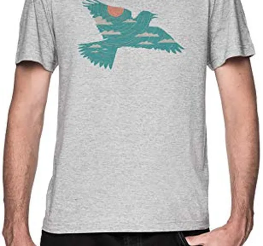 Allodola Grigio Maglietta T-Shirt Uomo Maniche Corte Grey T-Shirt Men's