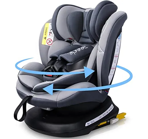 Reecle 360 Girevole Seggiolino Auto con ISOFIX, Gruppo 0 + 1/2/3 (0-36 kg), ca. 0-12 anni,...