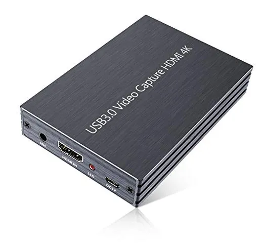 Aokeou - Scheda di acquisizione video 4K HDMI a USB 3.0, supporta la registrazione video i...
