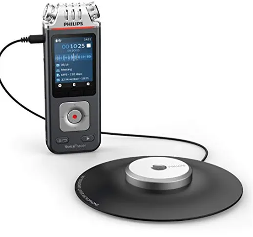 Philips Registratore di riunioni Voicetracer 360° - Microfono da superficie - DVT8110 incl...