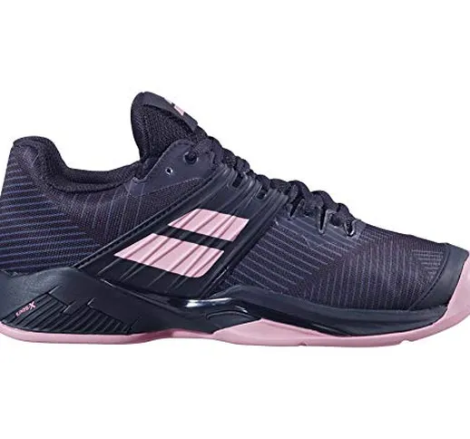 Babolat Propulse Fury Clay Women, Scarpe da Tennis Donna, Black/Geranium Pink, 39 EU