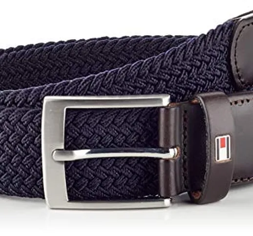 Tommy Hilfiger New Adan Belt 3.5cm Cintura, Blu (Sky Captain 422), 7 (Taglia Produttore: 9...