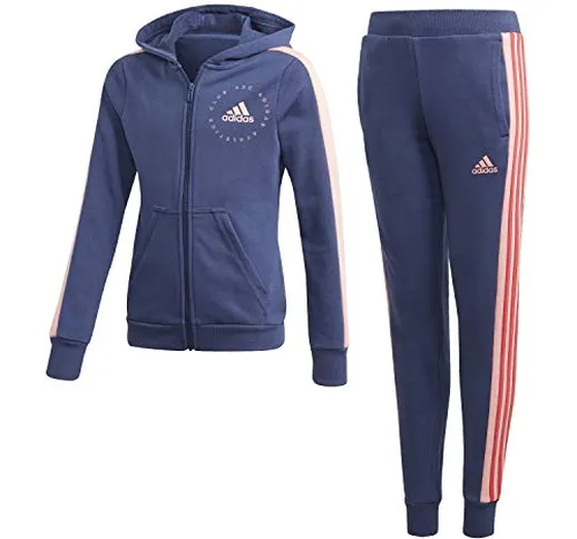 adidas Jg Hood COT TS, Vestito Sportivo Bambina, Indtec/Rosglo/Rosbas, XL