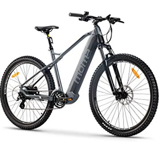 Moma Bikes Bicicletta MTB Elettrica VAE, EMTB 27.5", Alluminio, Shimano Altus 24v, Sospens...