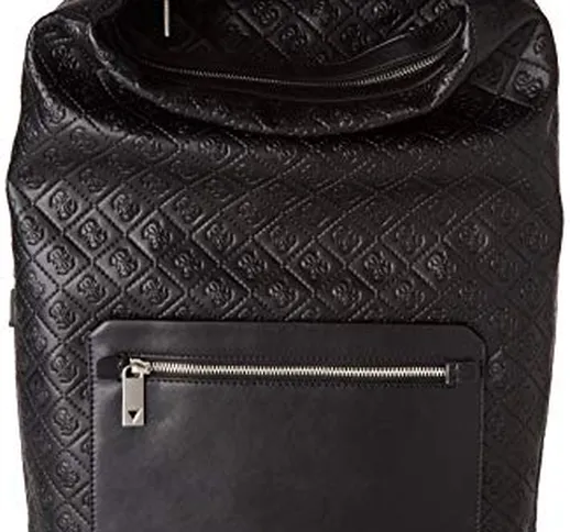 Guess Dan 4G Embossed Backpack Borsa a Zainetto da Uomo, Nero, Taglia Unica