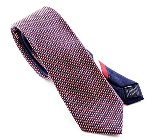 Tommy Hilfiger Cravatte Uomo SILK MICRO DESIGN 7CM (Rosso, 624)