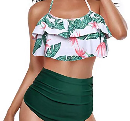 heekpek Costume da Bagno Donna Vita Alta Bikini Imbottito Swimsuit Capestro Brasiliano Bal...