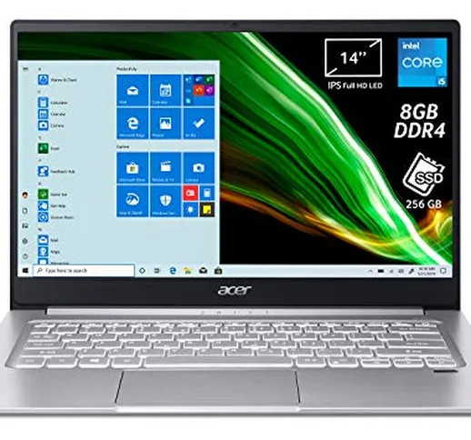 Acer Swift 3 SF314-59-57B2 PC Portatile, Notebook, Intel Core i5-1135G7, RAM 8 GB DDR4, 25...