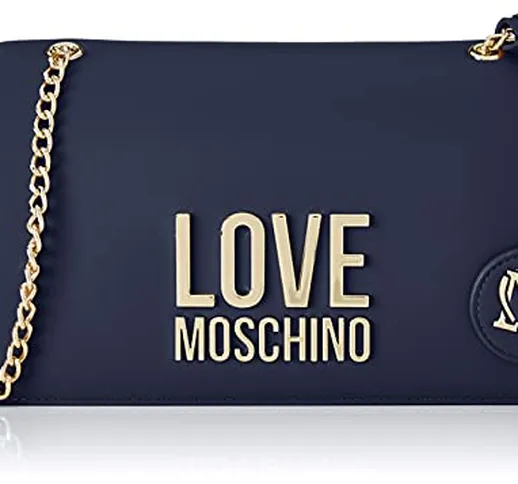 Love Moschino, Borsa a Spalla da Donna, Pre Collezione Autunno Inverno 2021, Blu, U