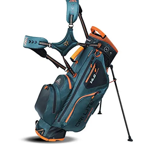 Big Max Dri Lite - Borsa da golf ibrida con supporto, colore: Nero/Arancione