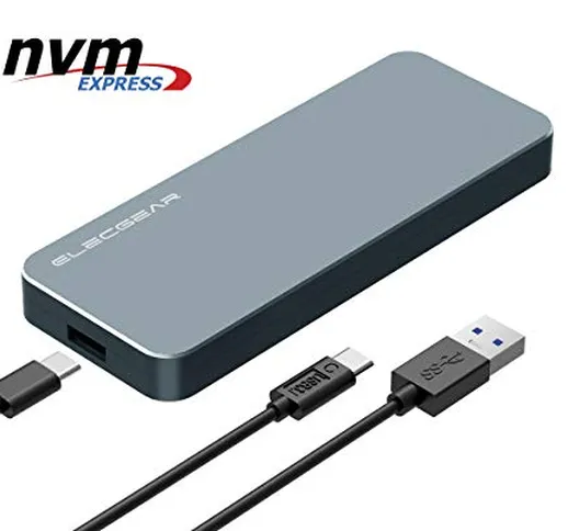 USB 3.1 Adattatore Esterno per NVMe M.2 SSD Disco Rigido - ElecGear NV-i9 Alluminio Enclos...