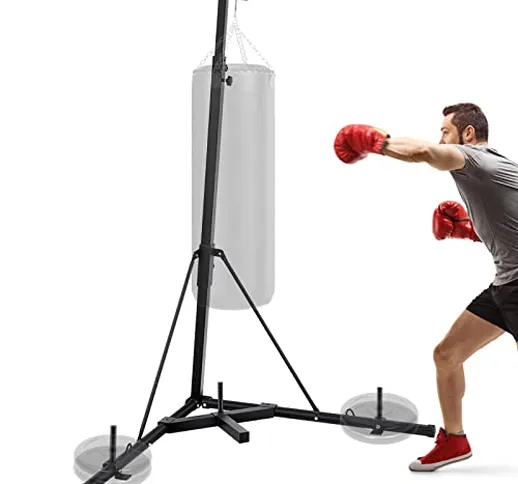 VEVOR - Supporto per borsa da colpo, stazione di boxe 150 cm, nero