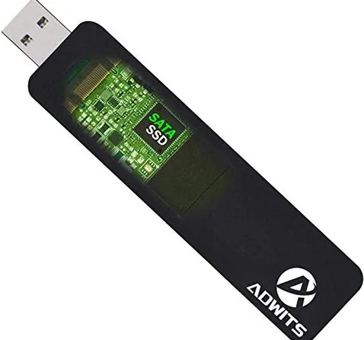 ADWITS USB 3.0 UASP a SATA solo M.2 2230/2242/2260/2280 Key B o B & M SSD SuperSpeed Adatt...
