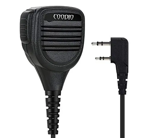 COODIO Kenwood Radio 2-Pin Superiore Microfono a Distanza Altoparlante [IP54 Impermeabile]...