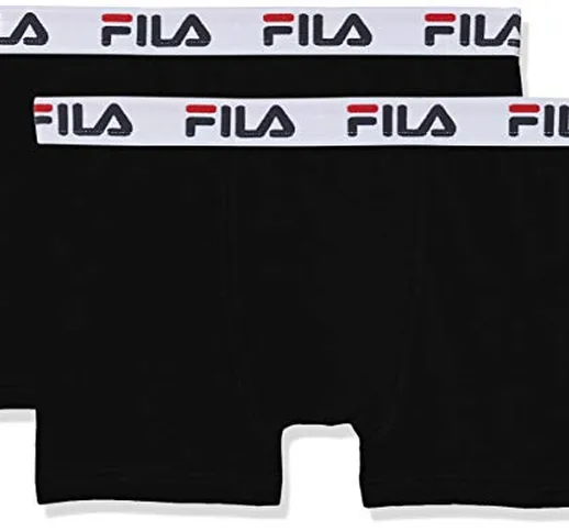 Fila FU5016/2 Man Boxer M Underwear, 200 Black, M (Pacco da 2) Mens