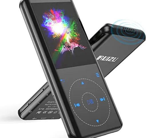 Lettore MP3 Bluetooth, 32GB HiFi Music Lossless Sound, custodia in metallo con altoparlant...