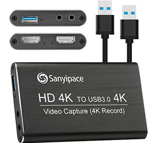 Scheda di Acquisizione Video HDMI, Game Capture Card con Microfono-in 1080P 60fps Bassa La...