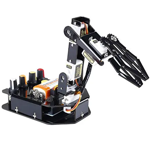 Kit di costruzione del braccio robotico a 4 assi Sunfounder con controller per adolescenti...
