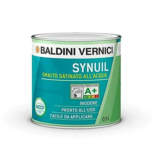 Smalto satinato all'acqua Synuil Baldini Vernici 500 ml Bianco smalto satinato bianco all'...