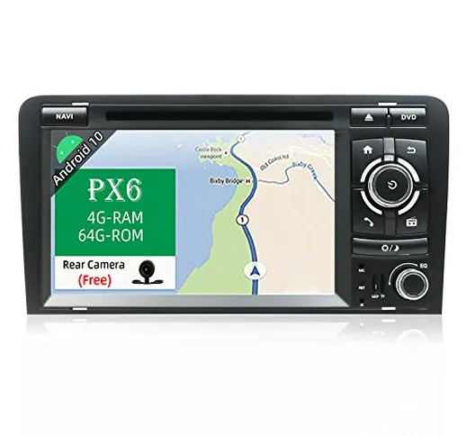 PX6 Android 9.0 Autoradio Compatibile con Audi A3 (2003-2011) | 4G-RAM/64G-ROM | GPS 2 Din...