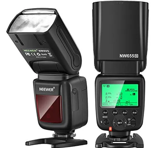 Neewer NW655 Flash per Nikon, 2,4G TTL HSS 1/8000s GN60 Flash Wireless, per Reflex Digital...