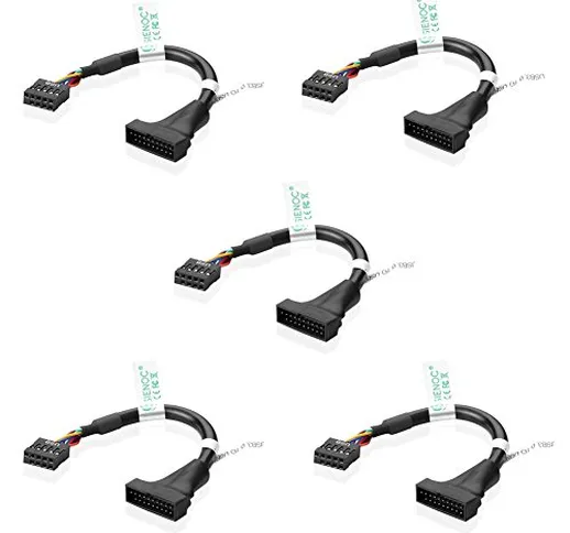 SIENOC USB 3.0 20-Pin a USB 2.0 sulla Scheda Madre connettore del Cavo Adattatore a 9 Pin