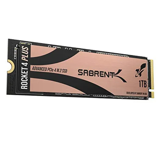 Sabrent Rocket 4 Plus SSD Interno M.2 NVMe PCIe 4.0 Gen4 da 1TB Unità di Memoria a Stato S...