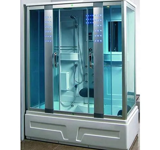 Box doccia idromassaggio cabina con vasca idromassaggio 160x85cm bagno turco cromoterapia...