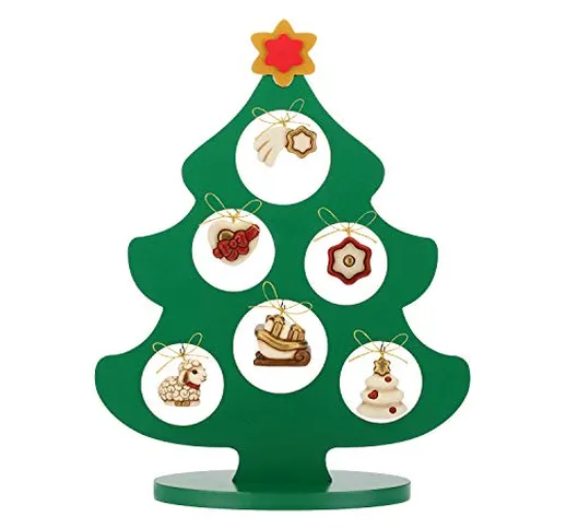 THUN ® - Albero di Natale in Legno con 6 Mini addobbi - Ceramica - h 41,5 cm - Linea I Cla...