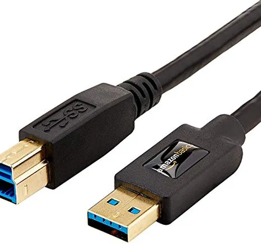 AmazonBasics - Cavo USB 3.0, A su B, 2,7 m