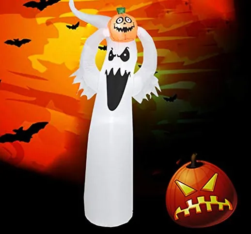 Puntello di Fantasma Bianco Gonfiabile di Halloween di 180 Cm, Bambola Gonfiabile Realisti...