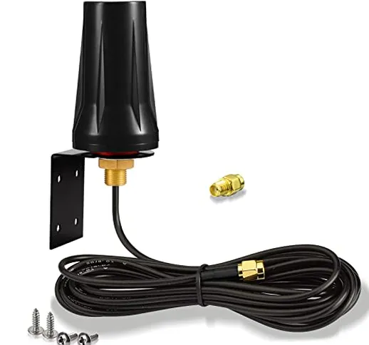 Bingfu Antenna 4G LTE Esterna 5dBi SMA Maschio Impermeabile Montaggio a Parete con 3m Cavo...