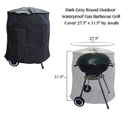 Juvale - Griglia rotonda per barbecue a gas, per esterni, con copertura impermeabile, 70 x...