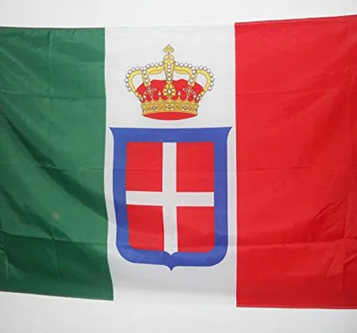 AZ FLAG Bandiera Regno d'Italia Corona 150x90cm - Bandiera Reale Italiana 90 x 150 cm Foro...