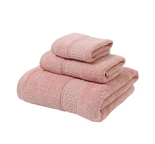 ZumZup Set di asciugamani da bagno, 3 pezzi, 100% cotone, super morbido, lenzuola da bagno...