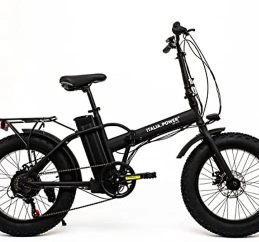 Italia Power off Grid, E-Bike Quark 20", Bicicletta Elettrica Fat, Unisex, Adulto, Pieghev...