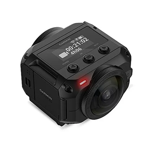 Garmin VIRB 360 - Camera 360 5.7K/30Fps con GPS, Sensori ABC e Stitching On Camera, Nero