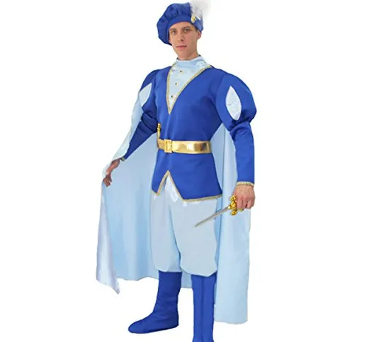 Pegasus Vestito Costume Maschera di Carnevale Adulti Principe Azzurro - Taglia XL - 52/54...