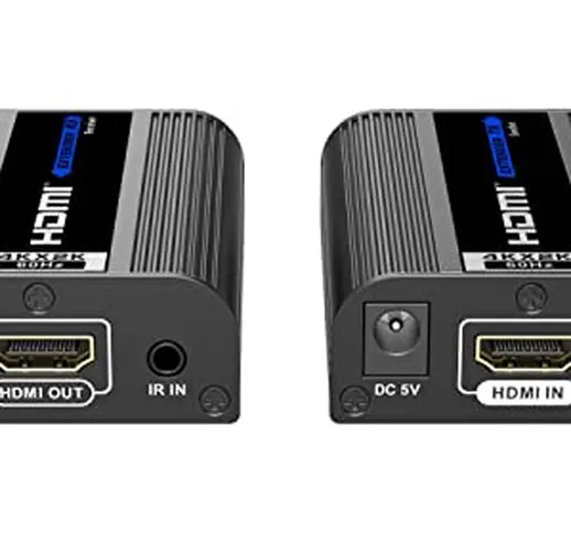 PremiumCord 4K HDMI 2.0 Extender Fino a 60 m Via Cavo Patch Cat6/Cat6a/Cat7, HDMI 2.0, all...