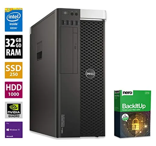 Dell Precision T5810 - Workstation Intel Xeon E5-1650 v3 @ 3,5 GHz, 32 GB di RAM DDR4, 250...