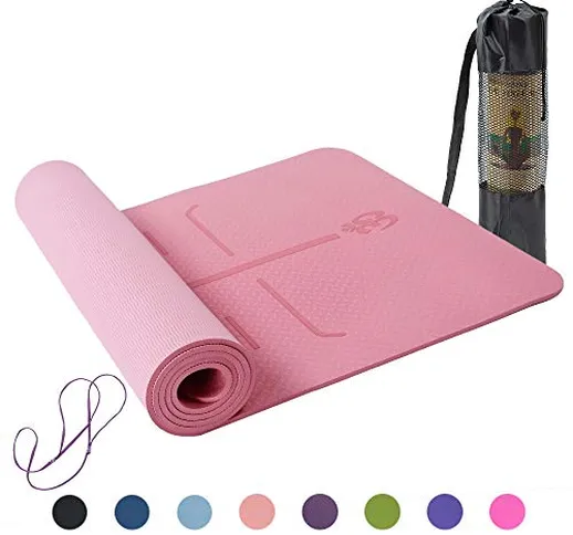 Lixada Tappetini Antiscivolo in TPE Yoga Pilates insipido Palestra Esercizio Sport Cuscine...