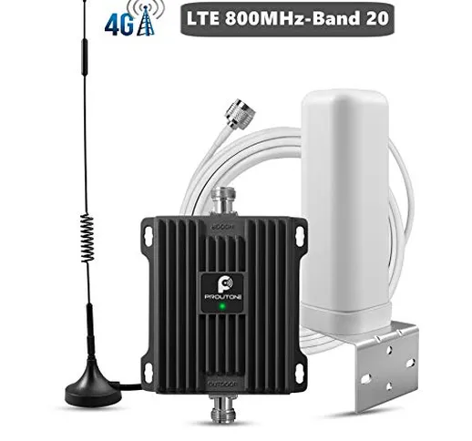 Proutone Amplificatore Segnale Cellulare 4G LTE 800MHz Band 20 Ripetitore con 2 antenne pe...