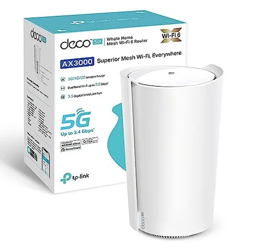 TP-Link Deco X50-5G Router 5G Mesh WiFi 6, AX3000Mbps Dual Band, Router WiFi con Sim, Mode...