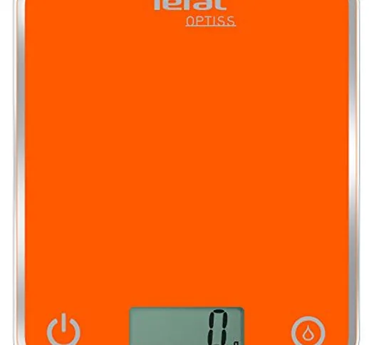Tefal BC5001 Optiss Glass Bilancia da Cucina Elettronica Arancio, elettrica, arancione, ba...
