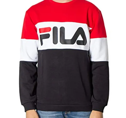 FILA abbigliamento Felpa Men Straight Blocked Crew Felpa Girocollo Uomo Red 688050 M