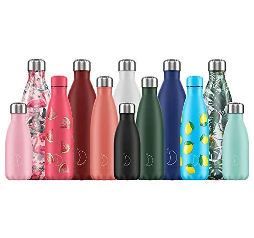 Chillys - Bottiglia in acciaio inox da 500 ml, colore: blu