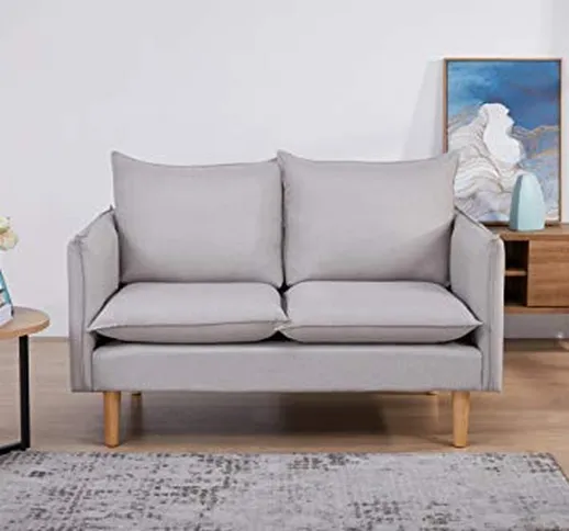 Marchio Amazon - Movian Keitele - Divano a 2 posti, 130 x 82 x 84 cm, grigio chiaro
