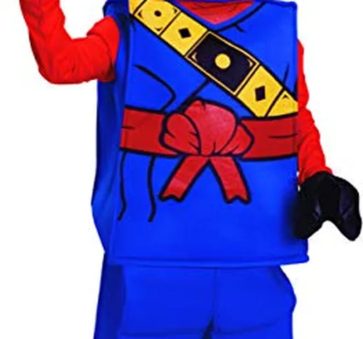 Dress Up America- Halloween Bambini Block Vestito da Uomo Ninja Man Costume Blu, taglia 8-...