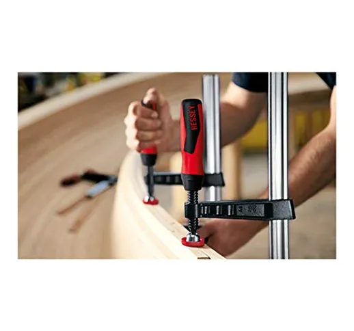 Bessey TG60S17-2K - Morsetto a barra in ghisa, apertura: 600 mm, profondità incavo: 175 mm...