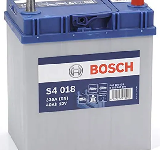 Bosch S4018, Batteria per Auto, 40A/h - 330A, Tecnologia al Piombo-Acido, per Veicoli Senz...